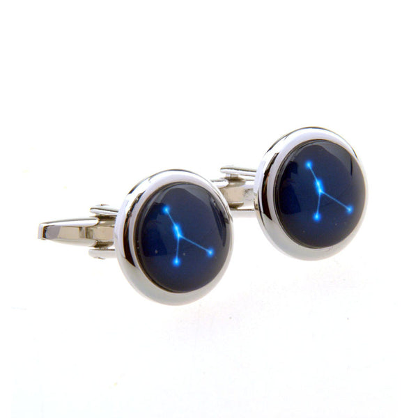 Zodiac Sign Constellation Cateye Glass Cufflinks