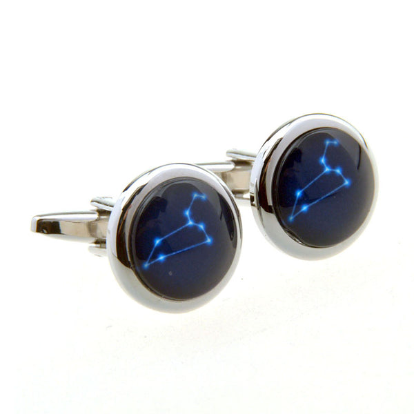 Zodiac Sign Constellation Cateye Glass Cufflinks