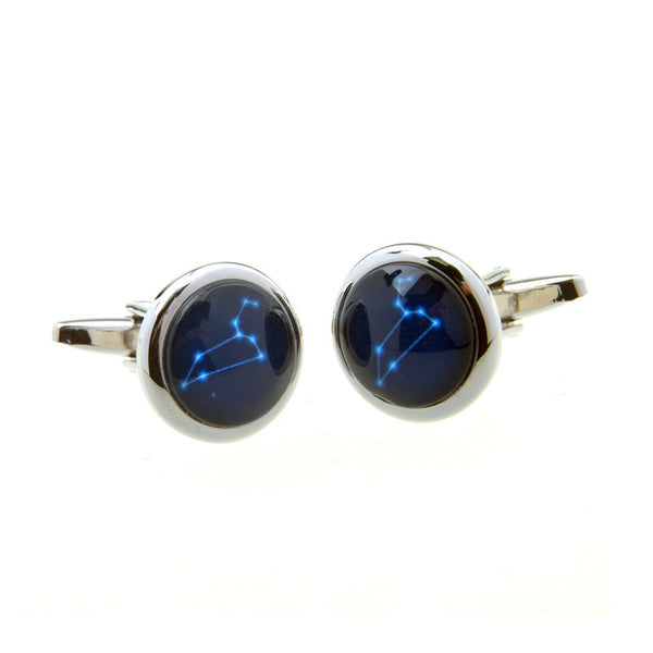 Zodiac Sign Constellation Cateye Glass Cufflinks