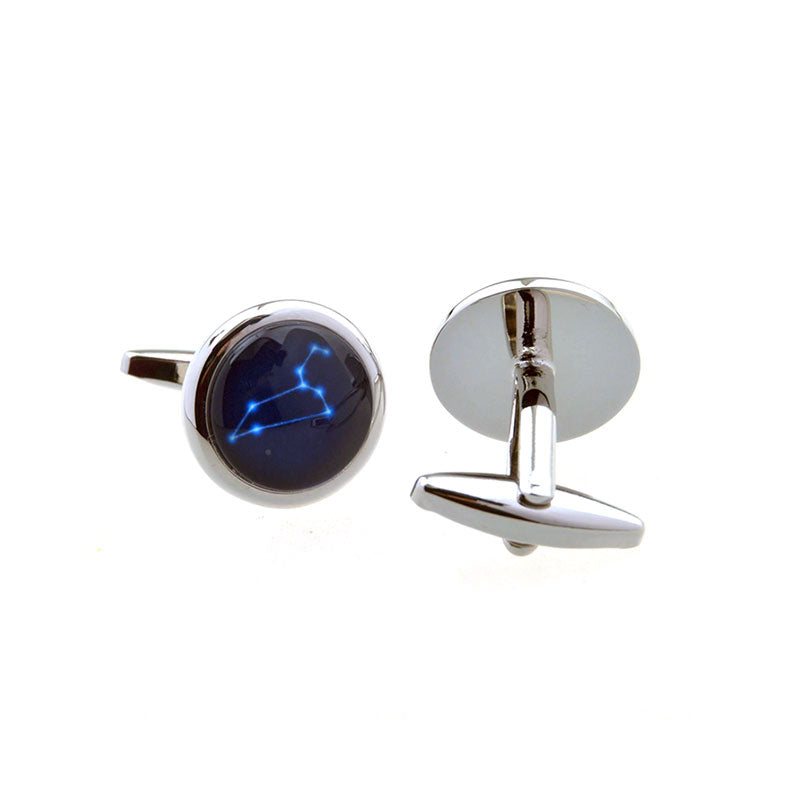 Zodiac Sign Constellation Cateye Glass Cufflinks