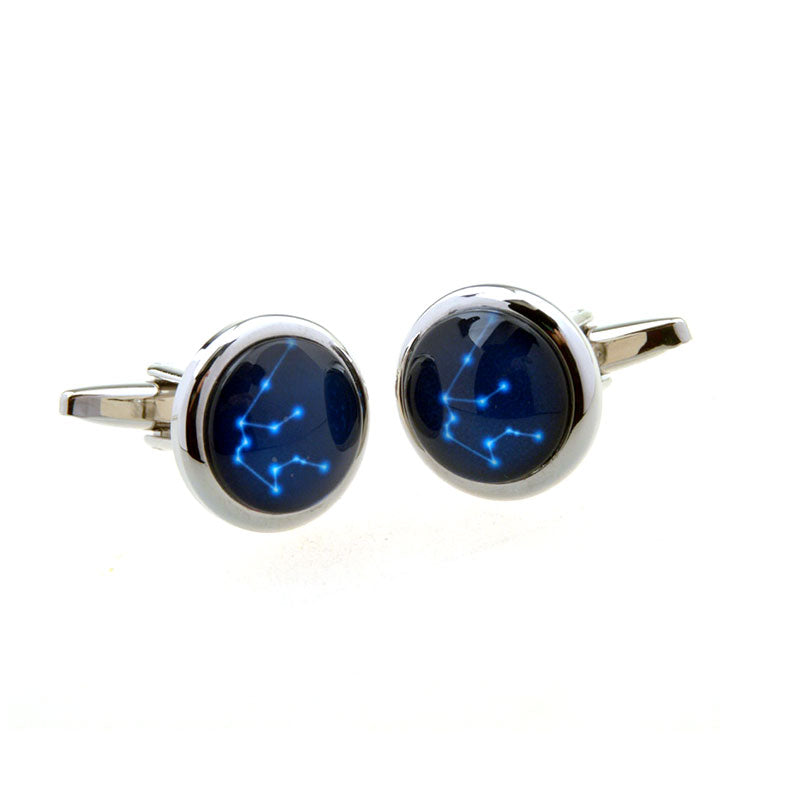 Zodiac Sign Constellation Cateye Glass Cufflinks