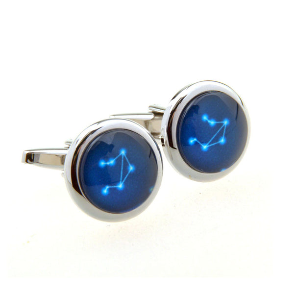 Zodiac Sign Constellation Cateye Glass Cufflinks