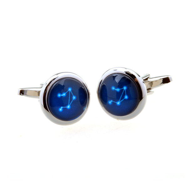 Zodiac Sign Constellation Cateye Glass Cufflinks