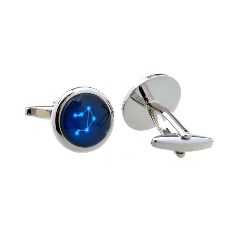 Zodiac Sign Constellation Cateye Glass Cufflinks