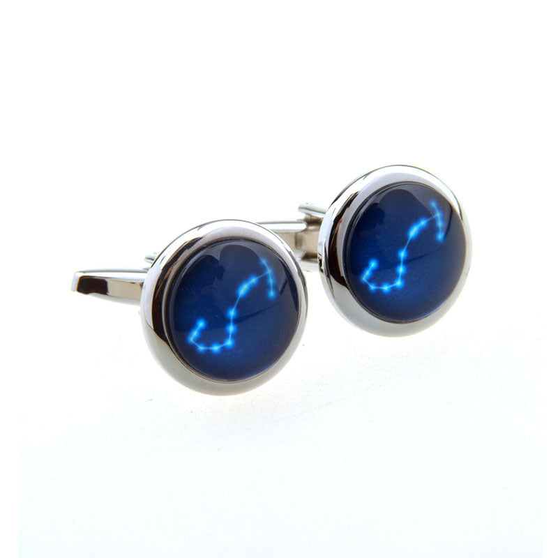 Zodiac Sign Constellation Cateye Glass Cufflinks