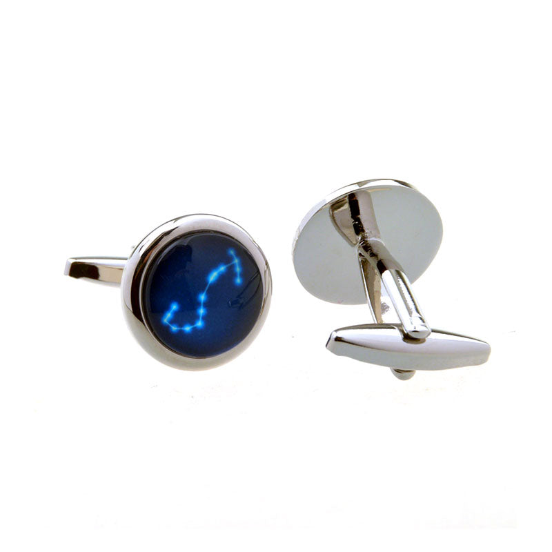 Zodiac Sign Constellation Cateye Glass Cufflinks