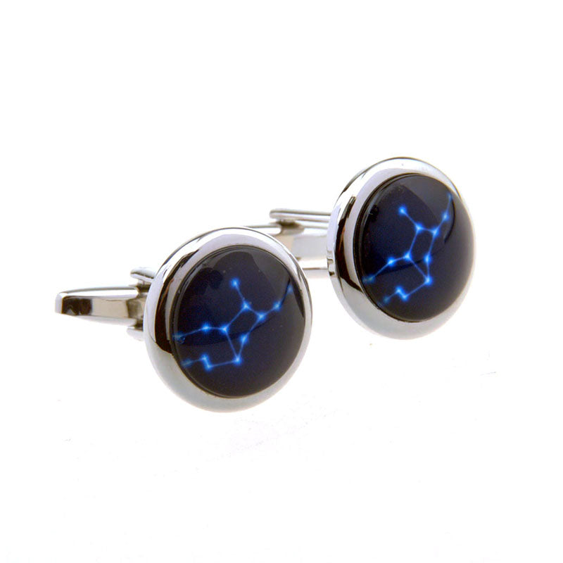 Zodiac Sign Constellation Cateye Glass Cufflinks