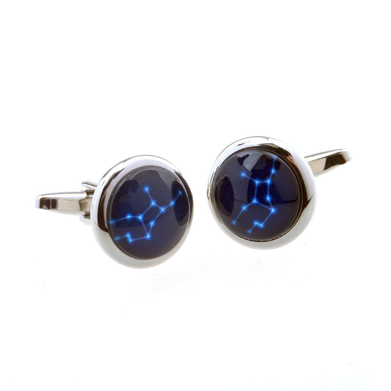 Zodiac Sign Constellation Cateye Glass Cufflinks
