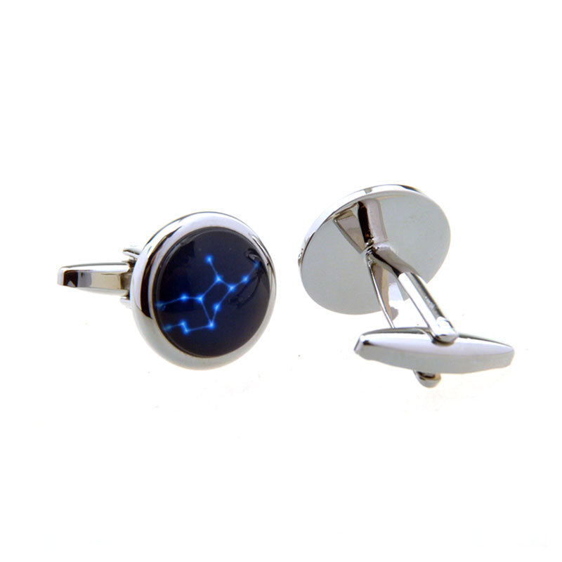 Zodiac Sign Constellation Cateye Glass Cufflinks
