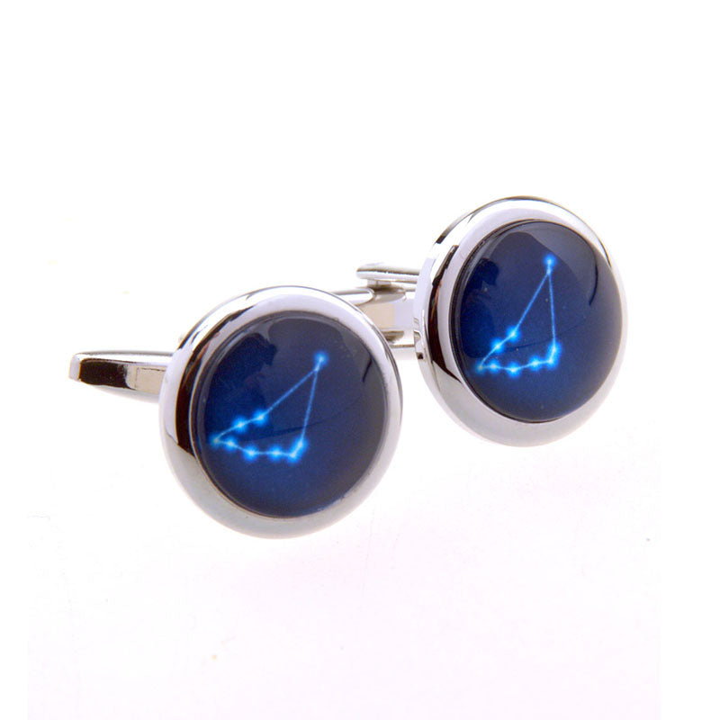 Zodiac Sign Constellation Cateye Glass Cufflinks