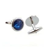 Zodiac Sign Constellation Cateye Glass Cufflinks