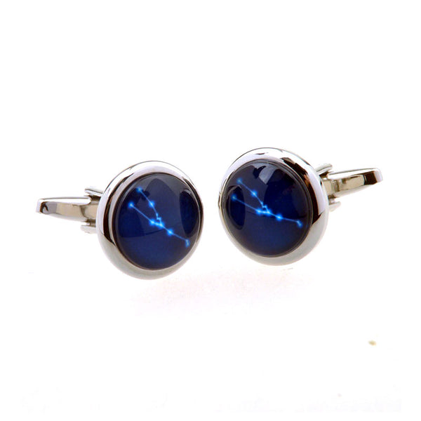 Zodiac Sign Constellation Cateye Glass Cufflinks