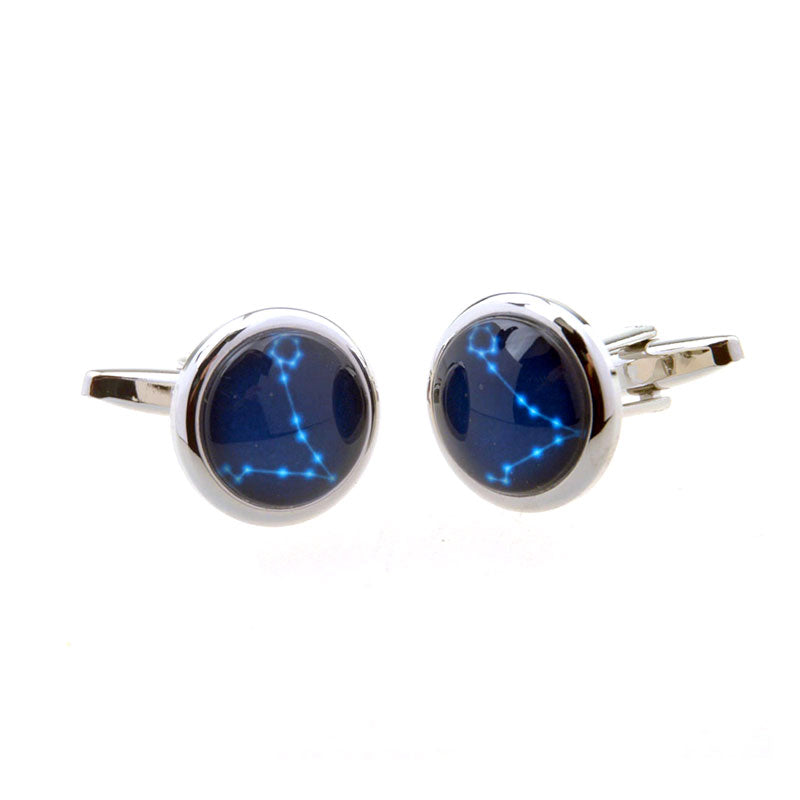 Zodiac Sign Constellation Cateye Glass Cufflinks