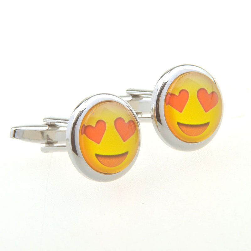 Cartoon Anime Cateye Glass Cufflinks