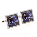 Zodiac Sign Constellation Cateye Glass Cufflinks
