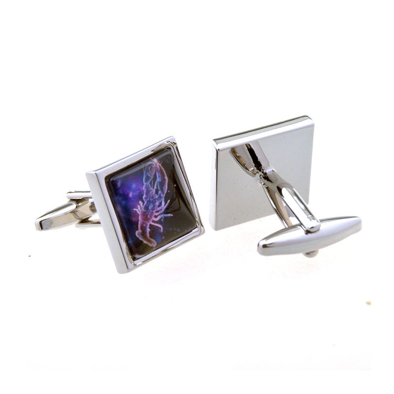 Zodiac Sign Constellation Cateye Glass Cufflinks