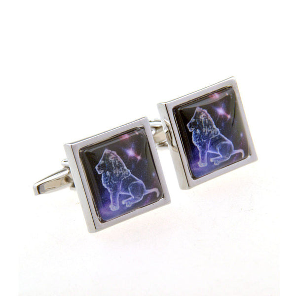 Zodiac Sign Constellation Cateye Glass Cufflinks