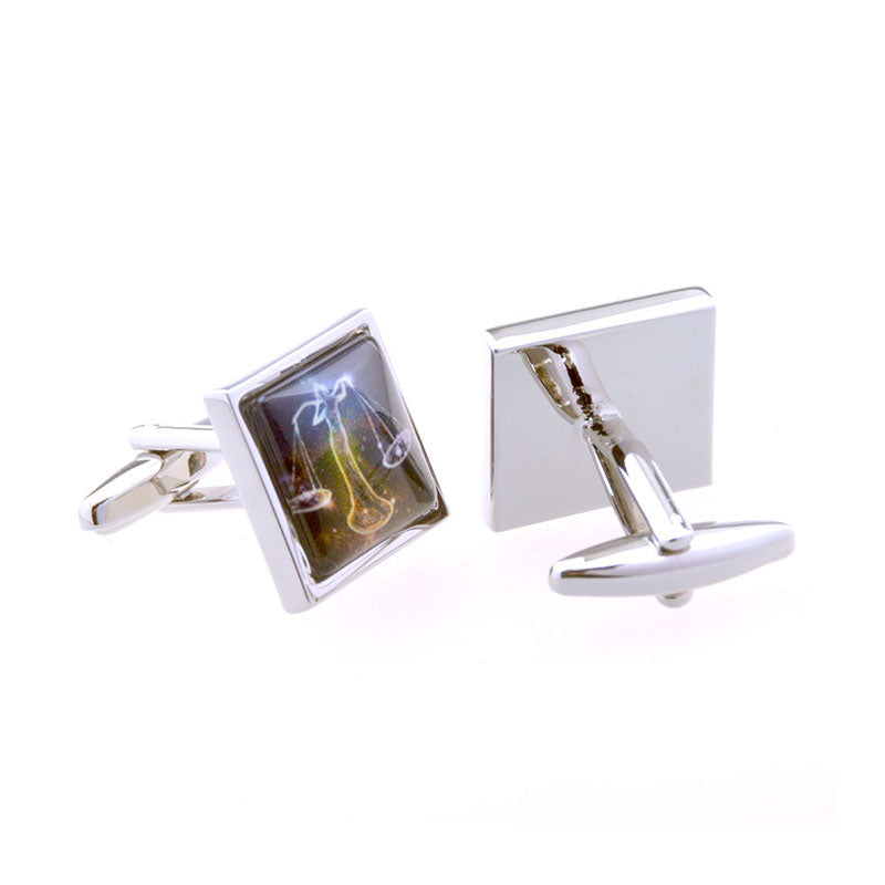 Zodiac Sign Constellation Cateye Glass Cufflinks