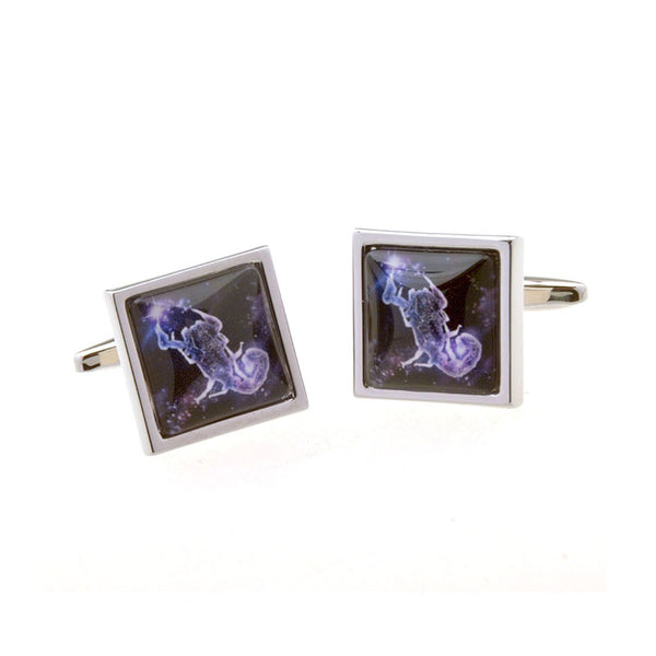 Zodiac Sign Constellation Cateye Glass Cufflinks