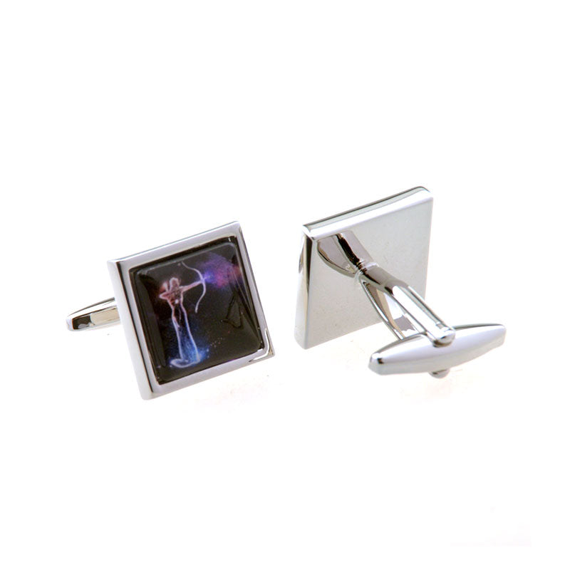 Zodiac Sign Constellation Cateye Glass Cufflinks