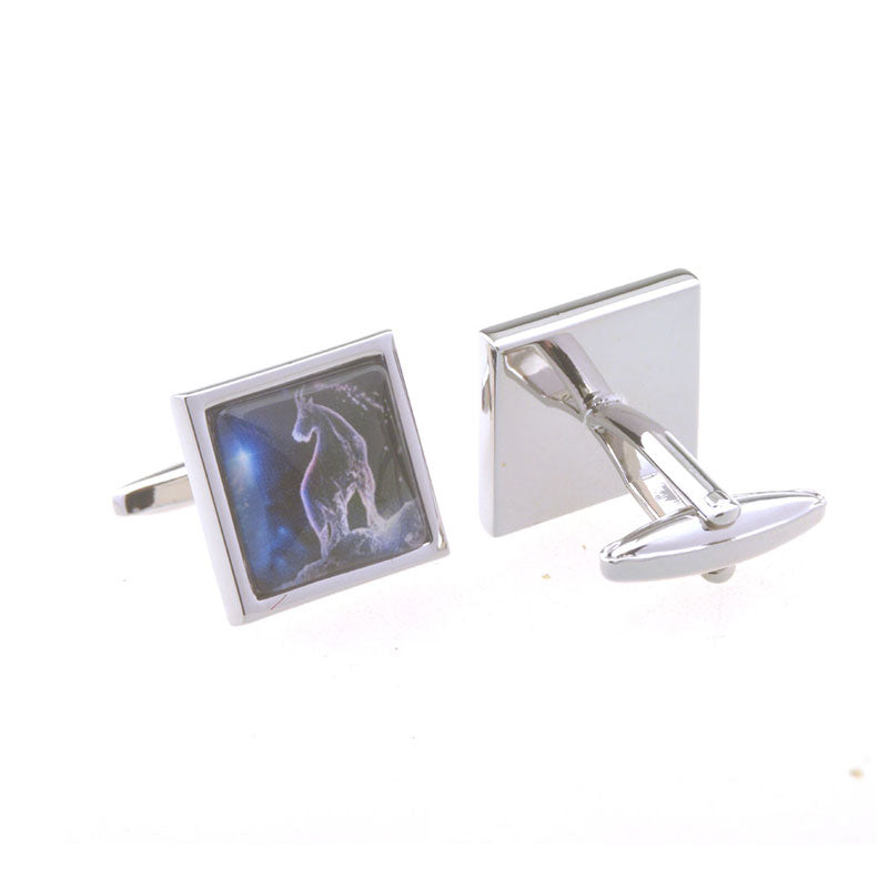 Zodiac Sign Constellation Cateye Glass Cufflinks