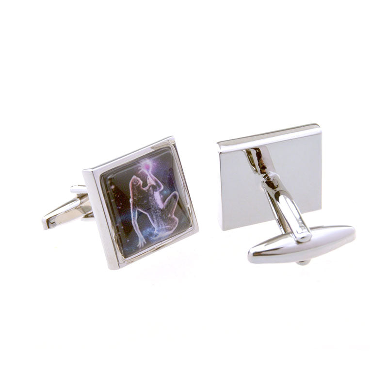 Zodiac Sign Constellation Cateye Glass Cufflinks