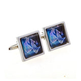 Zodiac Sign Constellation Cateye Glass Cufflinks