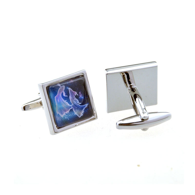Zodiac Sign Constellation Cateye Glass Cufflinks