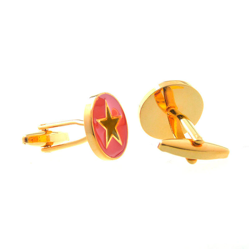 European & American Classical Enamel Dropping Glue Cufflinks