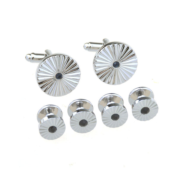 Crystal Zircon Cufflinks And Collar Set
