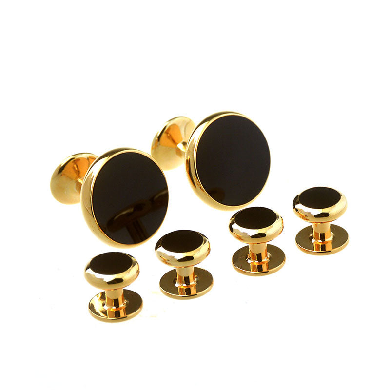 Shells Agate Cufflinks And Collar Set