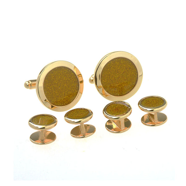 Enamel Dropping Glue Cufflinks And Collar Set