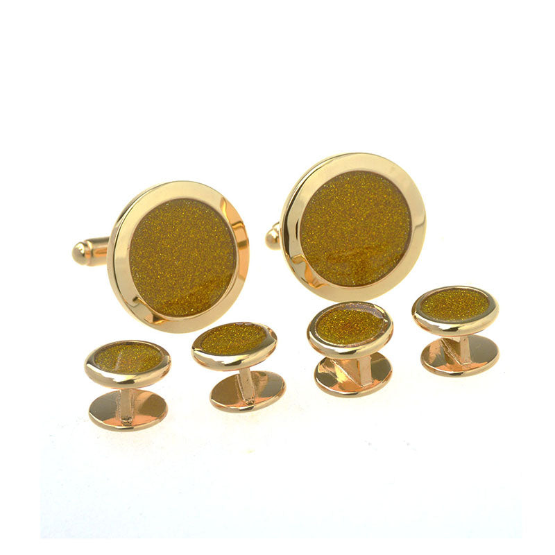 Enamel Dropping Glue Cufflinks And Collar Set