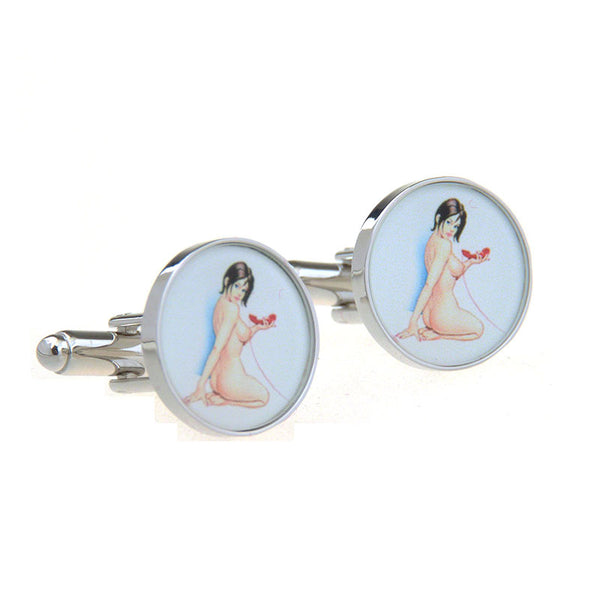 Movies Gambling Cateye Glass Cufflinks