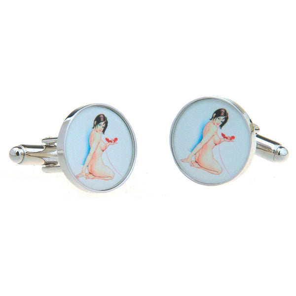 Movies Gambling Cateye Glass Cufflinks