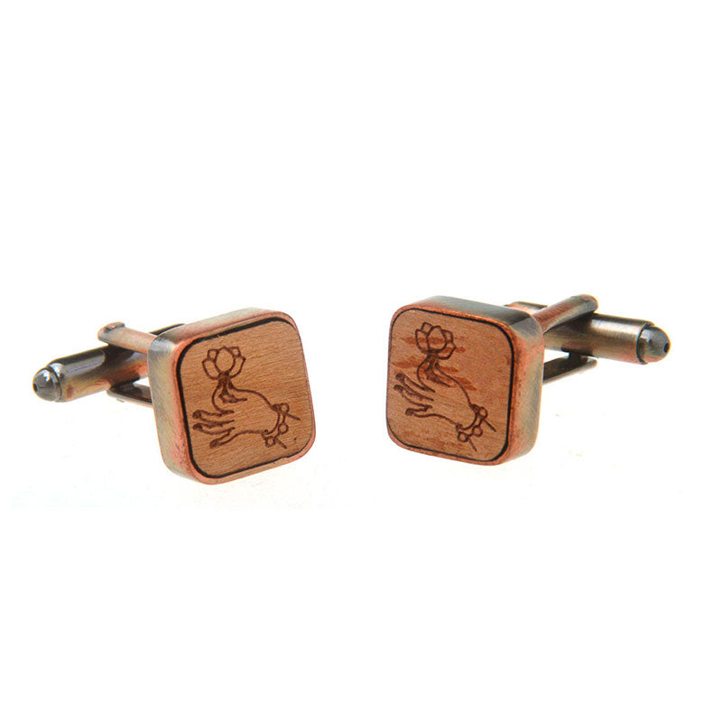 Natural Solid Wood Cufflinks