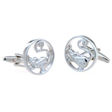 Zodiac Sign Constellation Plain Colour Metal Cufflinks