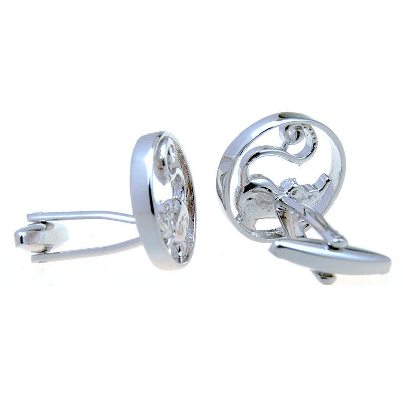 Zodiac Sign Constellation Plain Colour Metal Cufflinks