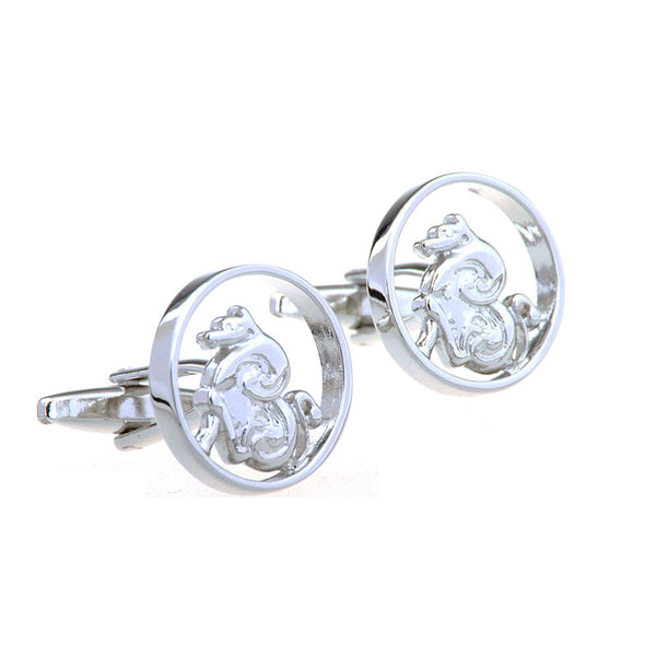 Zodiac Sign Constellation Plain Colour Metal Cufflinks