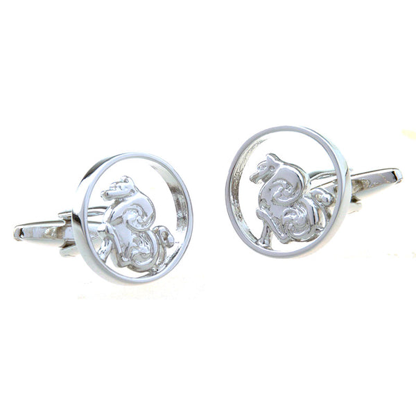 Zodiac Sign Constellation Plain Colour Metal Cufflinks