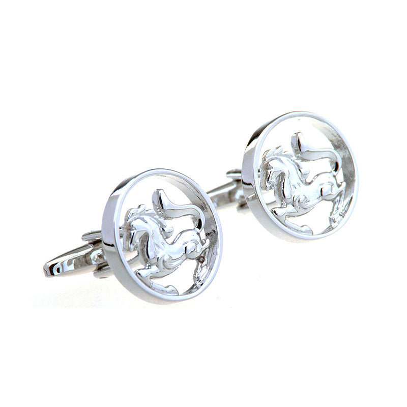 Zodiac Sign Constellation Plain Colour Metal Cufflinks