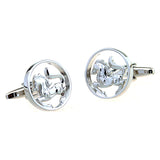 Zodiac Sign Constellation Plain Colour Metal Cufflinks