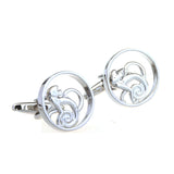 Zodiac Sign Constellation Plain Colour Metal Cufflinks