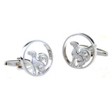 Zodiac Sign Constellation Plain Colour Metal Cufflinks