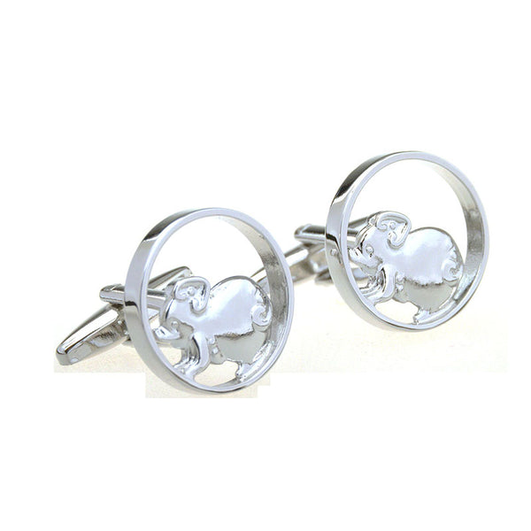 Zodiac Sign Constellation Plain Colour Metal Cufflinks