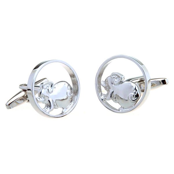 Zodiac Sign Constellation Plain Colour Metal Cufflinks