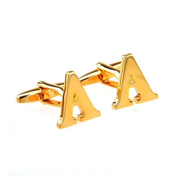 Number Letter Plain Colour Metal Cufflinks