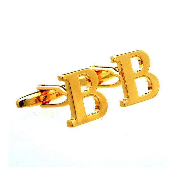 Number Letter Plain Colour Metal Cufflinks