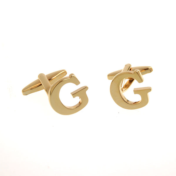Number Letter Plain Colour Metal Cufflinks