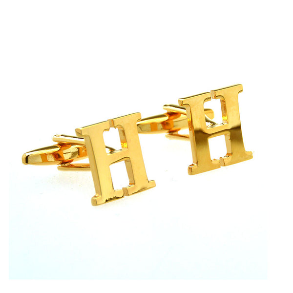 Number Letter Plain Colour Metal Cufflinks